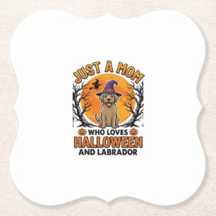 Posavasos De Papel Madre Labrador Halloween Diseño Vintage de Perro_1