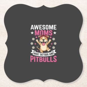 Posavasos De Papel Madres de Pitbull Increíbles Tienen Tatuajes Perro