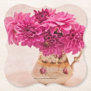 Posavasos De Papel Magenta Dahlias