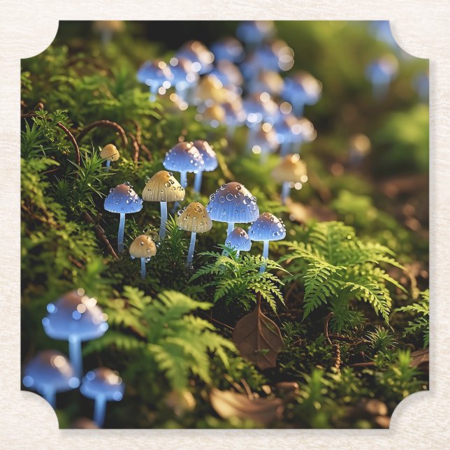 Posavasos De Papel Magical Bioluminescent Fungi - Deep Forest (Anverso)