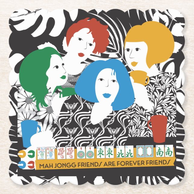 Posavasos De Papel Mah Jong Friends Coaster (Anverso)