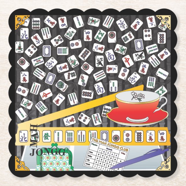 Posavasos De Papel Mah Jongg Limerick Mahj Coaster (Anverso)
