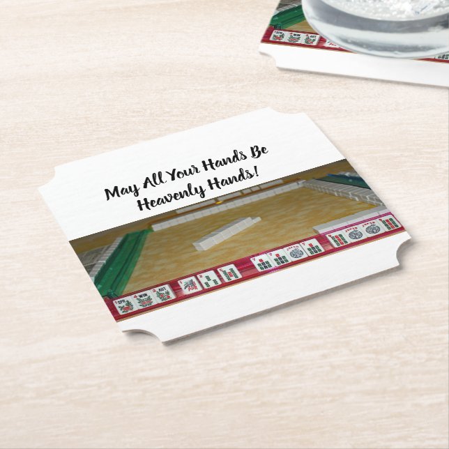 Posavasos De Papel Mahjong Heavenly Hands Coaster (En perspectiva)
