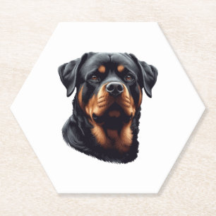 Posavasos De Papel Majestic Rottweiler Dog Art