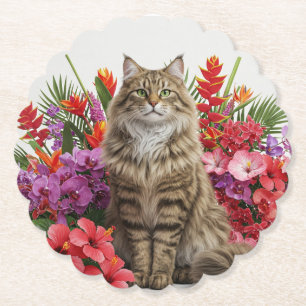 Posavasos De Papel Majestuoso diseño de castras para beber gatos trop