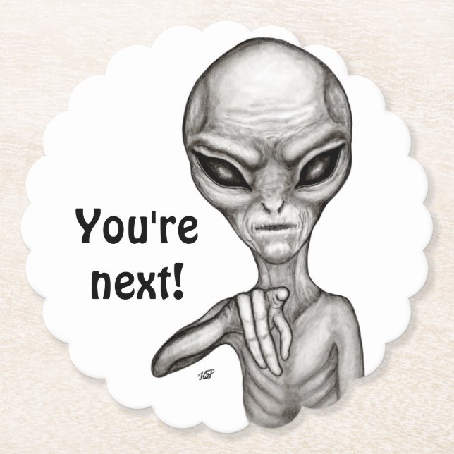 Posavasos De Papel ¡Mala Alien, eres la siguiente! (Anverso)