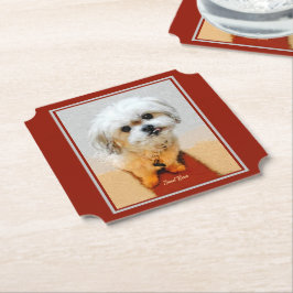Posavasos De Papel Malshi Dog Maroon Paper Coasters