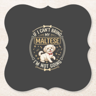 Posavasos De Papel Maltés No Va Perro Corbata Roja Hueso Marco