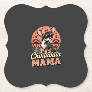 Posavasos De Papel Mamá Chihuahua Lindo Lazo Perro Mamá