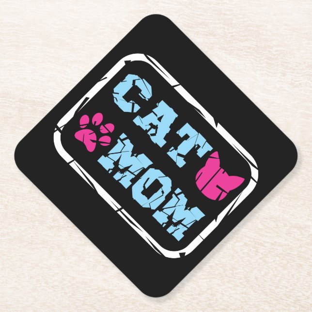 Posavasos De Papel Mamá de gato (Anverso)