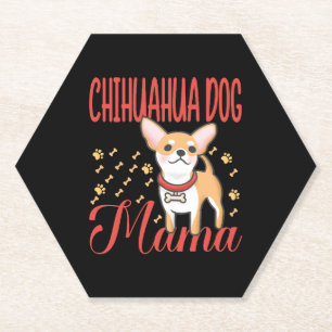 Posavasos De Papel Mamá de perro Chihuahua mujer