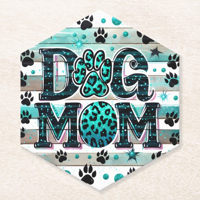 Posavasos De Papel Mamá de perro lindo (Anverso)