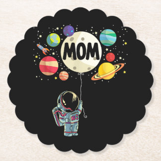 Posavasos De Papel Mamá del niño de cumpleaños astronauta espacial 1e