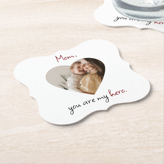 Posavasos De Papel Mamá, eres la montaña rusa de papel de mi héroe pa (En perspectiva)