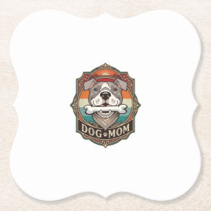 Posavasos De Papel Mamá Perro Hueso Bandana Marco Vintage_1