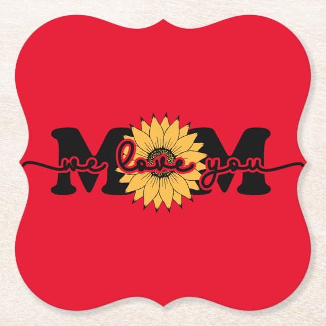 Posavasos De Papel Mamá te amo el Día de la Madre-43250 (Anverso)