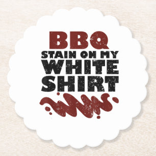 Posavasos De Papel Mancha de barbacoa en mi blanco