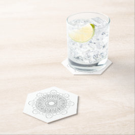 Posavasos De Papel Mandalá Blanco y Negro v2