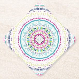 Posavasos De Papel mandala colorida