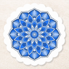 Posavasos De Papel Mandala en azul