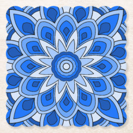 Posavasos De Papel Mandala en azul