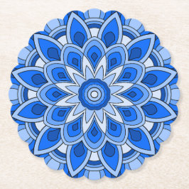 Posavasos De Papel Mandala en azul