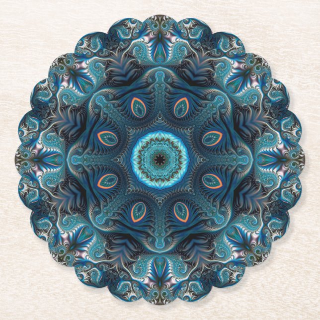 Posavasos De Papel Mandala espacial misteriosa (Anverso)