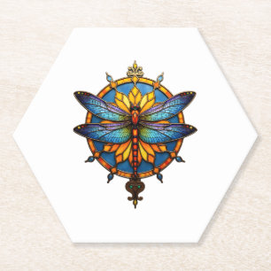 Posavasos De Papel Mandala Libélula Luminosa Geometría Sagrada Espiri