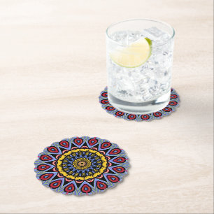 Posavasos De Papel Mandala Trippy Retro Hippie Boho Moda Bohemias