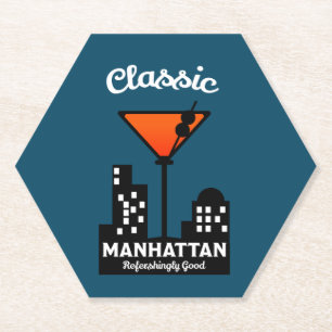 Posavasos De Papel Manhattan Cocktail Wall Art