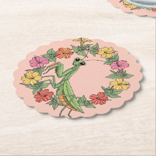 Posavasos De Papel Mantis de estilo de dibujos animados con Mirabilis