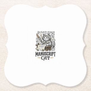 Posavasos De Papel Manuscrito Gato Gato Manuscrito Medieval Vintage V