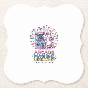 Posavasos De Papel Máquina de Arcade de Unicornio Arte de Unicornio L