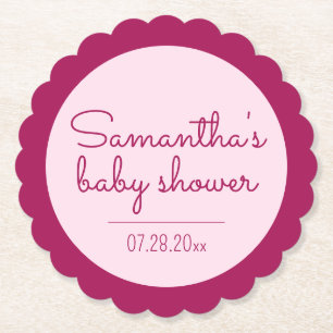 Posavasos De Papel Máquinas de cigalas rosadas Baby Shower