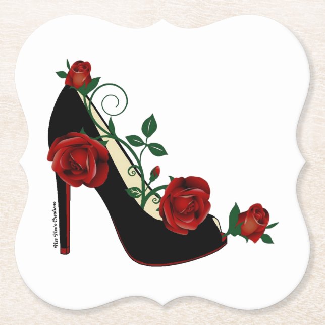 Posavasos De Papel Máquinas de papel - Rosa Stiletto (Anverso)