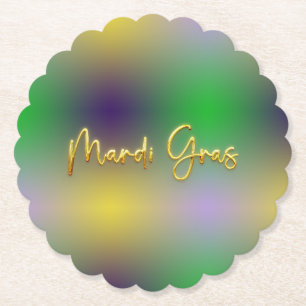Posavasos De Papel Mardi Gras Amarillo, Púrpura, Verde
