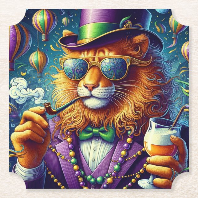 Posavasos De Papel Mardi Gras de León/Luisiana  (Anverso)