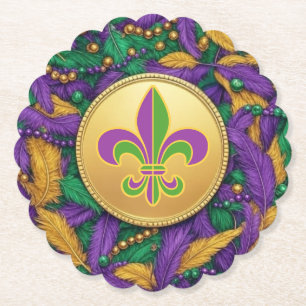 Posavasos De Papel Mardi Gras Fleur de lis