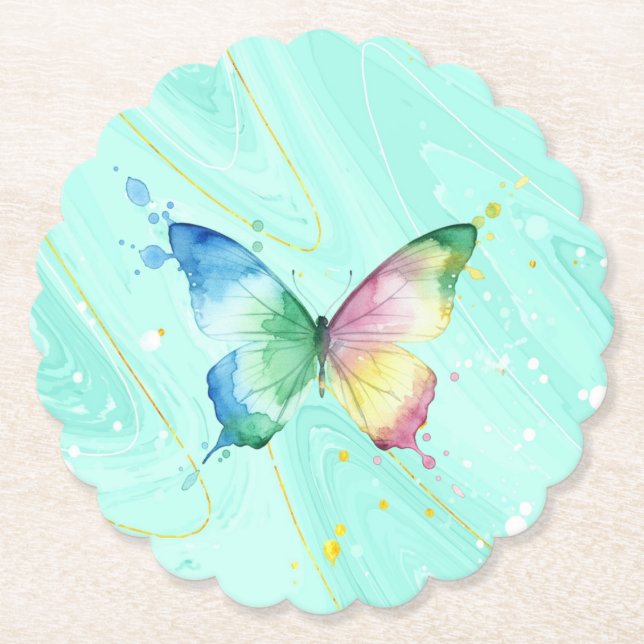 Posavasos De Papel Mariposa (Anverso)