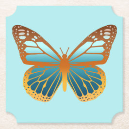 Posavasos De Papel Mariposa con gradiente azul y naranja