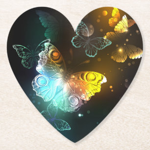 Posavasos De Papel Mariposa luminosa y mariposas nocturnas