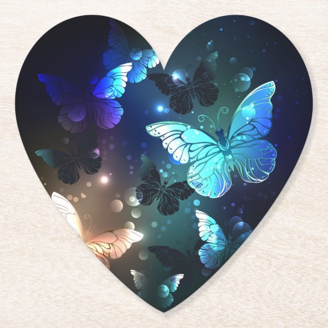 Posavasos De Papel Mariposa nocturna fluida (Anverso)