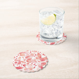 Posavasos De Papel Mariposas Acuarela Coral Rosa