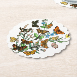 POSAVASOS DE PAPEL MARIPOSAS DE NATURALEZA