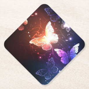 Posavasos De Papel Mariposas nocturnas brillantes