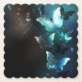 Posavasos De Papel Mariposas nocturnas de menta