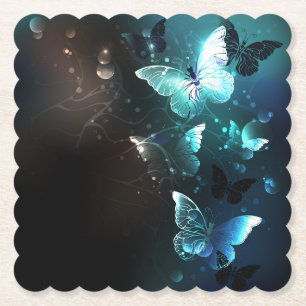 Posavasos De Papel Mariposas nocturnas de menta