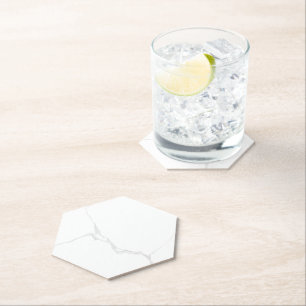 Posavasos De Papel Mármol Blanco 