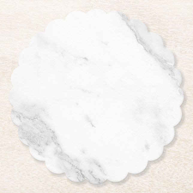 Posavasos De Papel Mármol Blanco (Anverso)