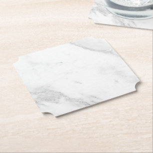 Posavasos De Papel Mármol Blanco